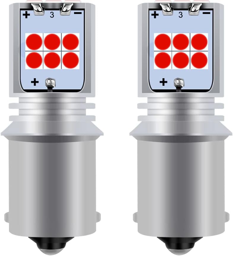 GLOFE 3Pcs Red Interior Map Dome Light LED Bulbs Compatible with 1987-1996 Ford F-150 F-250 Bronco - Image 4